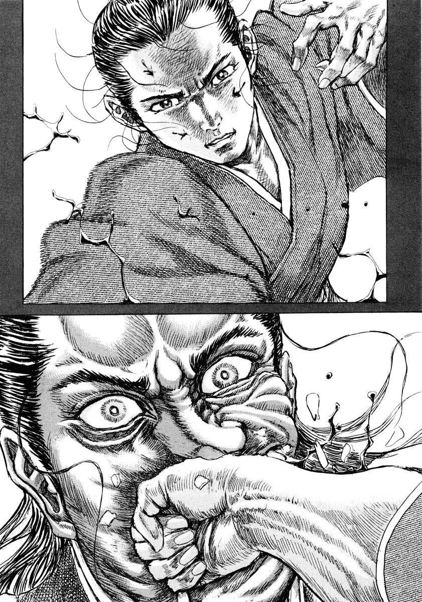 The gruesome result is shown indirectly at first, then we see the PPS's destroyed face. The wandering lower jaw is a bonus.Time is not only stopped to show the damage but also used to detail the movement and strenght of the punch.The hand isn't fine either (last picture)