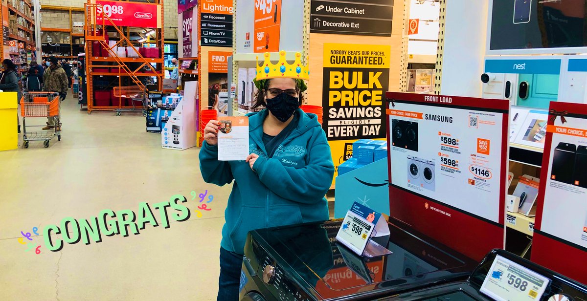 Awesome job Sarah <a href="/sarahR2722/">Sarah</a> ! Thanks for all of your hard 🙌 you rock! A Homer Award well earned 😊 

What an incredible #BlackFriday month it has been. #HomeDepot #OrangeFamily 2722! 🎉