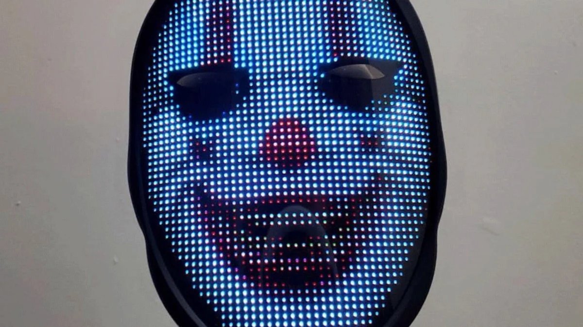 Hyperstarter on Twitter: "What's your FACE is a customizable LED mask, full-color built-in LEDs Choose the image or text you want, use the custom app and sync to