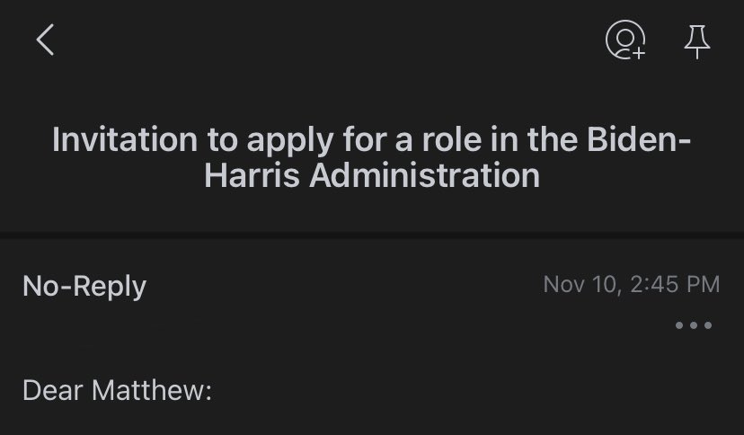 Yes, my name keeps getting forwarded to the transition 