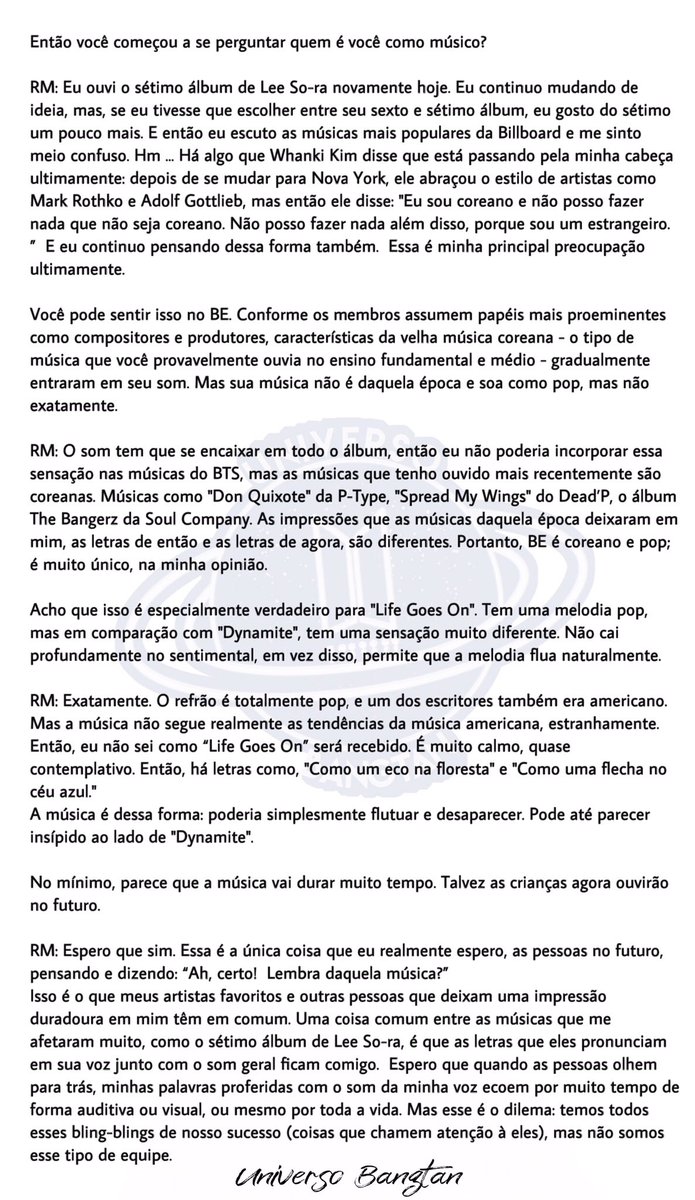 UniversBTS_'s tweet photo. 📸 Tradução Weverse Magazine:

"espero que quando as pessoas olharem pra trás, minhas palavras proferidas com o som da minha voz, ecoem por um longo tempo de forma auditiva ou visual, ou mesmo durante toda a sua vida."  - KIM NAMJOON

🐿 @BTS_twt + https://t.co/t8kcCnE64e