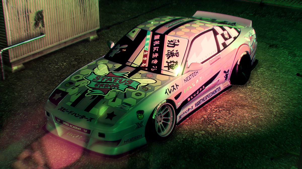 Sakurubiii's tweet photo. Skye Nexus's Nissan 180sx (Status Nextech 180), The wrap is made by me and it took awhile to imagine and make 😧 #NeedforSpeedHeat #nissan #nfs #statuserror #speedhunters #nfsheat #VirtualPhotography #PhotoMode #Japanese #Japan #JDM #Racing #design #cars https://t.co/MBVB3MuEeu