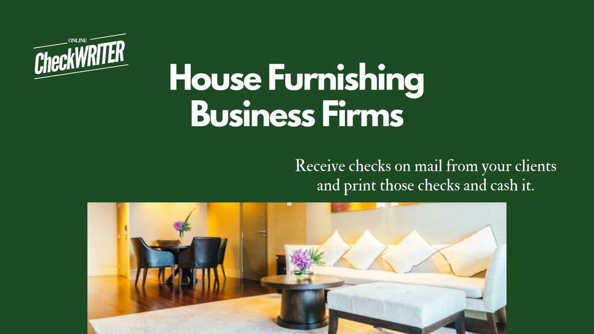 webcheckwriter's tweet photo. https://t.co/eGlNQypbmm
Receive checks by mail from your clients and print those checks and cash it. Unlike credit cards, no transaction fee involved.
#OnlineCheckWriter #HouseFurnishingBusinessFirms #HouseFurnishing #EmailCheck https://t.co/KVlYFAFzYu