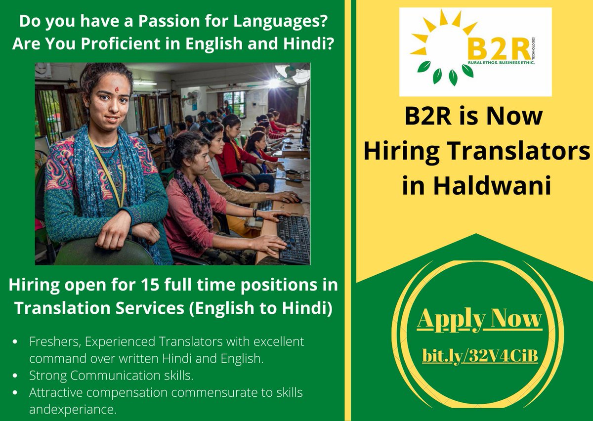B2RTechnologies's tweet photo. @HimalayaColl8ve @startupindia @IabtF @YourStoryCo @HarelaSociety @Anoopnautiyal1 @VikalpSangam @fnulnu07 @varshneyrashi @tsrawatbjp @DIPR_UK Thank for you the mention. We at @B2RTechnologies have started hiring for yet another project @ Haldwani. 

In this Covid-hardship - more employment = more happiness. 

https://t.co/mcA7YNhjTc

Retweet please. :) https://t.co/lJpQFb6FUe