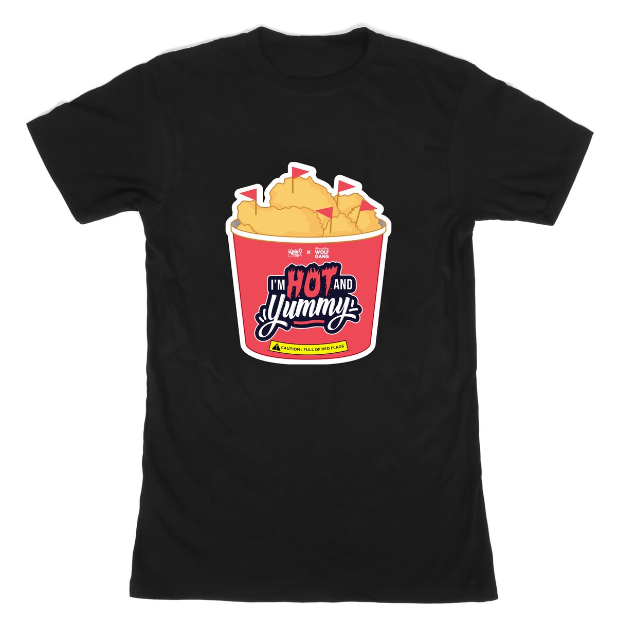 WankoPaps's tweet photo. Collab Timeโ๏ธ
We are proud to present โThe Spicy Chickenโ t-shirt in collaboration with @EatWGPodcast podcast.
Itโs about their episode where they try to enumerate and discern the different kind of red flags.
#eatwg #emanandthewolfgang #redflags #bucketofchicken #spicychicken https://t.co/7HxpQOCgc6