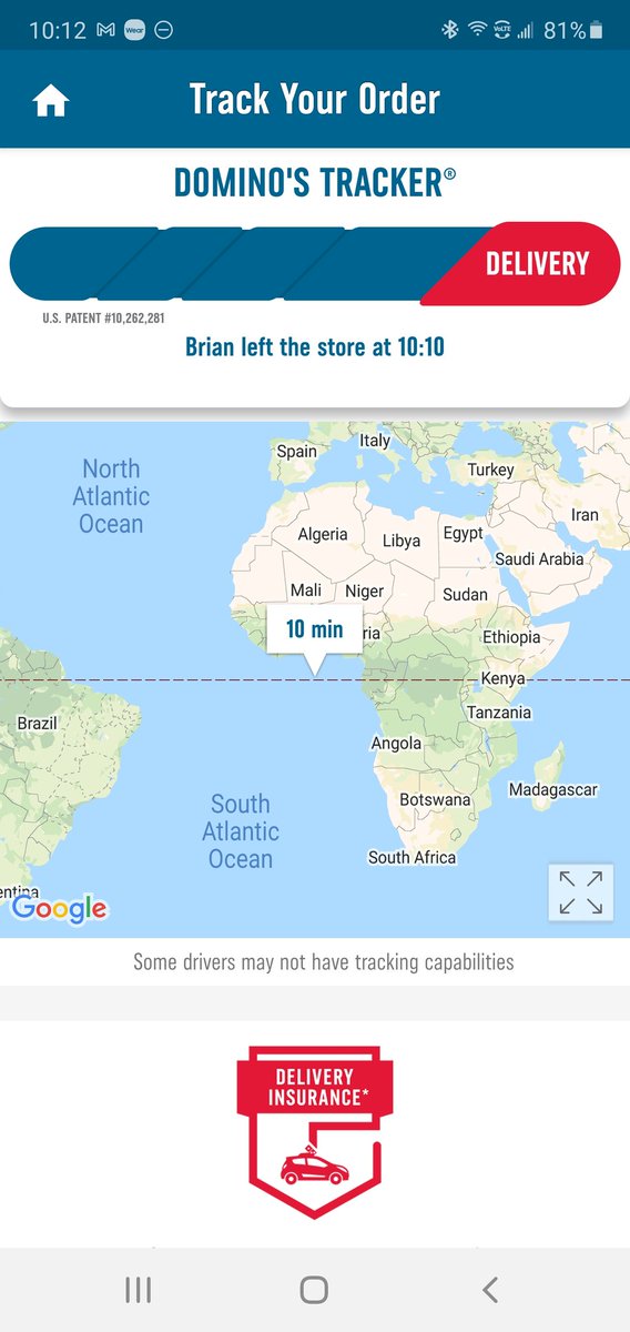 SpotterDRams's tweet image. I dont think my @dominos is going to make it in 10 Minutes based on where it&apos;s at now #pizzatracker