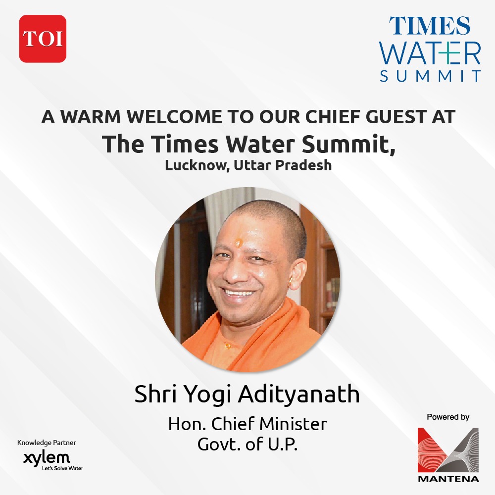 bewaterpositive's tweet photo. The Lucknow Water Summit is opening up a dialogue to find innovative ways to conserve and improve the water infrastructure in the state of Uttar Pradesh.

A warm welcome to our Chief Guest at The Times Water Summit, Shri Yogi Adityanath, Hon. Chief Minister, Govt. of UP. https://t.co/6sZWPWE0Md