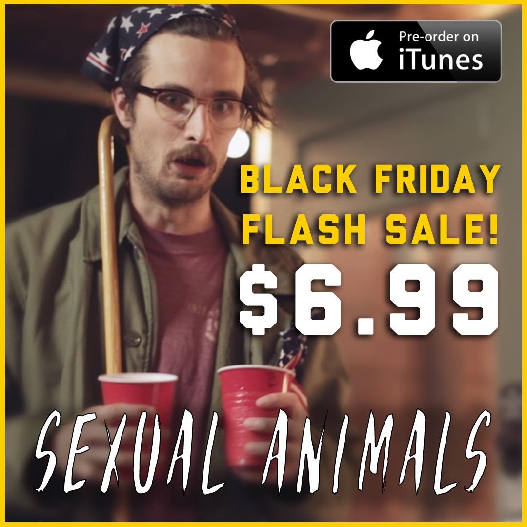 curtismatzke's tweet photo. SEXUAL ANIMALS, a #nobudget #comedy #featurefilm I produced, is available for #preorder on #itunes now! #BlackFriday sale for only $6.99 this weekend! #film #michigan #chicago #indiefilm #independentfilm #collegecomedy #movies #flashsale https://t.co/mNtnKHNs1p