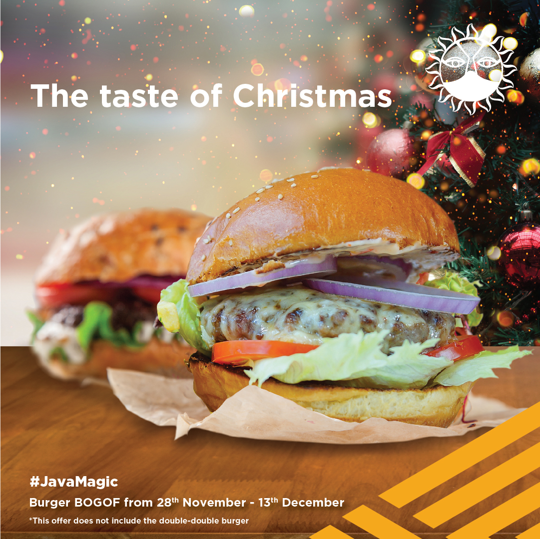 javahouseafrica's tweet image. It's not really the festive season without #JavaBurgerMania! Buy one get one FREE on burgers across all Java branches, food apps (Jumia Food, Glovo & Uber Eats). Tag your foodie friends and family to share the great news. Happy eating. ๐๐๐๐๐๐๐
#JavaLove #JavaMagic