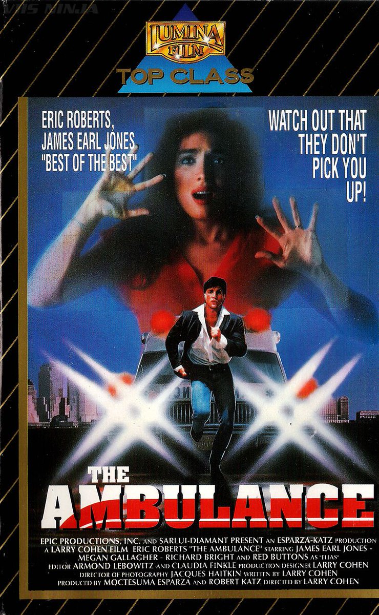 ValThomasNZ's tweet photo. #NowWatching The Ambulance

James Earl Jones is a hoot as a cynical cop in Larry Cohen's comedy/thriller, starring James Earl Jones.

#HorrorFam #VHSClassic https://t.co/q3S8zbW0Be