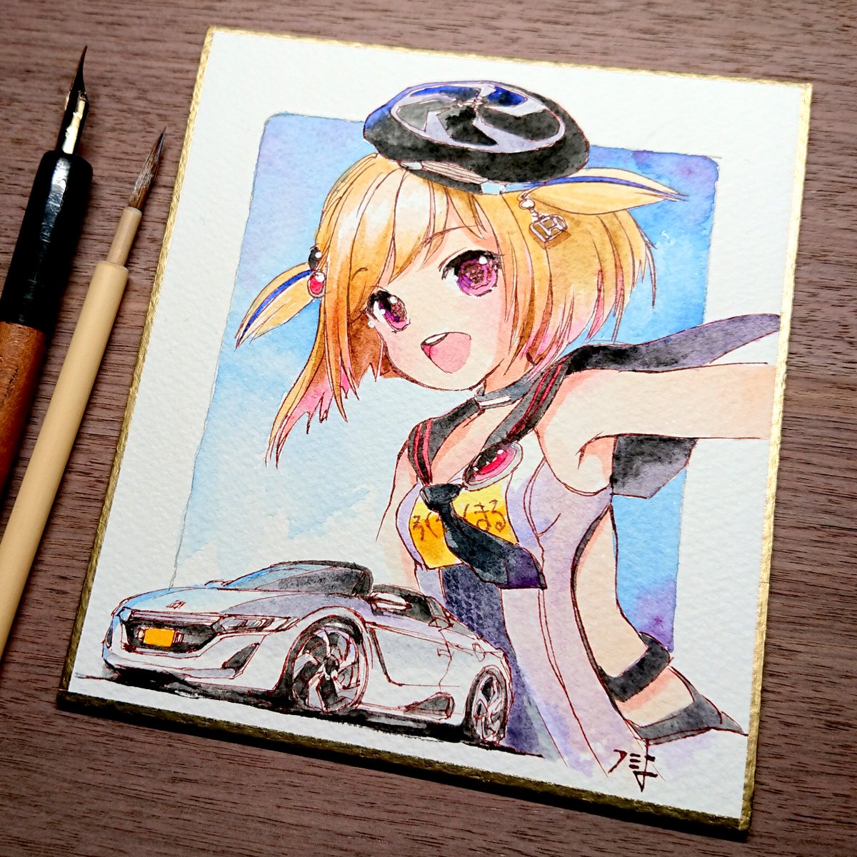 伊之助 300いいねありがとうございます テレビでルパンやってたしアルファロメオ 6c フミよ 車 バイク擬人化絵描きのイラスト