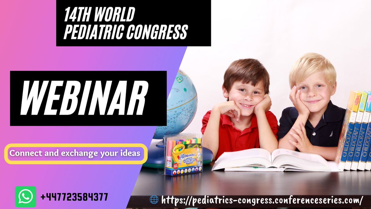 WPC_2020's tweet image. Want to be a part of the 14th #World #Pediatric Congress  #Webinar
Join us at this #online on #December 11, 2020
Whatsapp at : +447723584377 #pediatrician #neonatology #perinatology #childcare #childpsychiatry …iatrics-congress.conferenceseries.com   @WPC_2020