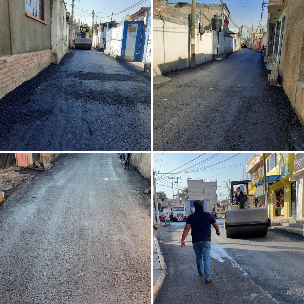 XochimilcoAl's tweet photo. Continuamos trabajando para mejorar las calles de nuestra demarcación, hoy realizamos la pavimentación de la calle Belisario Domínguez en #SantiagoTulyehualco y renivelación en la explanada de #SantaCruzAcalpixca. https://t.co/8ZPMolW67h