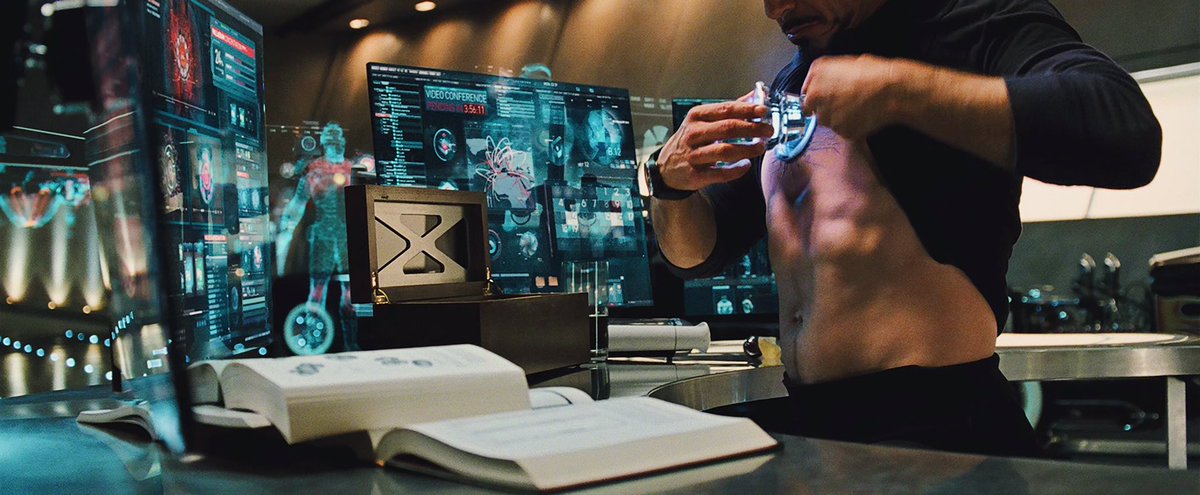 jarvis: “you are running out of both time and options. unfortunately, the device that's keeping you alive is also killing you. miss potts is approaching. i recommend that you inform her—“tony: “mute.”