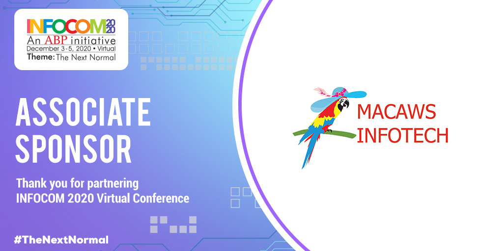 infocomconnect's tweet photo. We are glad to have Macaws Infotech as our Associate Sponsor for INFOCOM 2020.
Macaws Infotech is one of the leading security solution providers in Eastern India.
Website: https://t.co/HgMMr5mjy5
#Infocom2020 #TheNextNormal https://t.co/lZDmGFHPq6