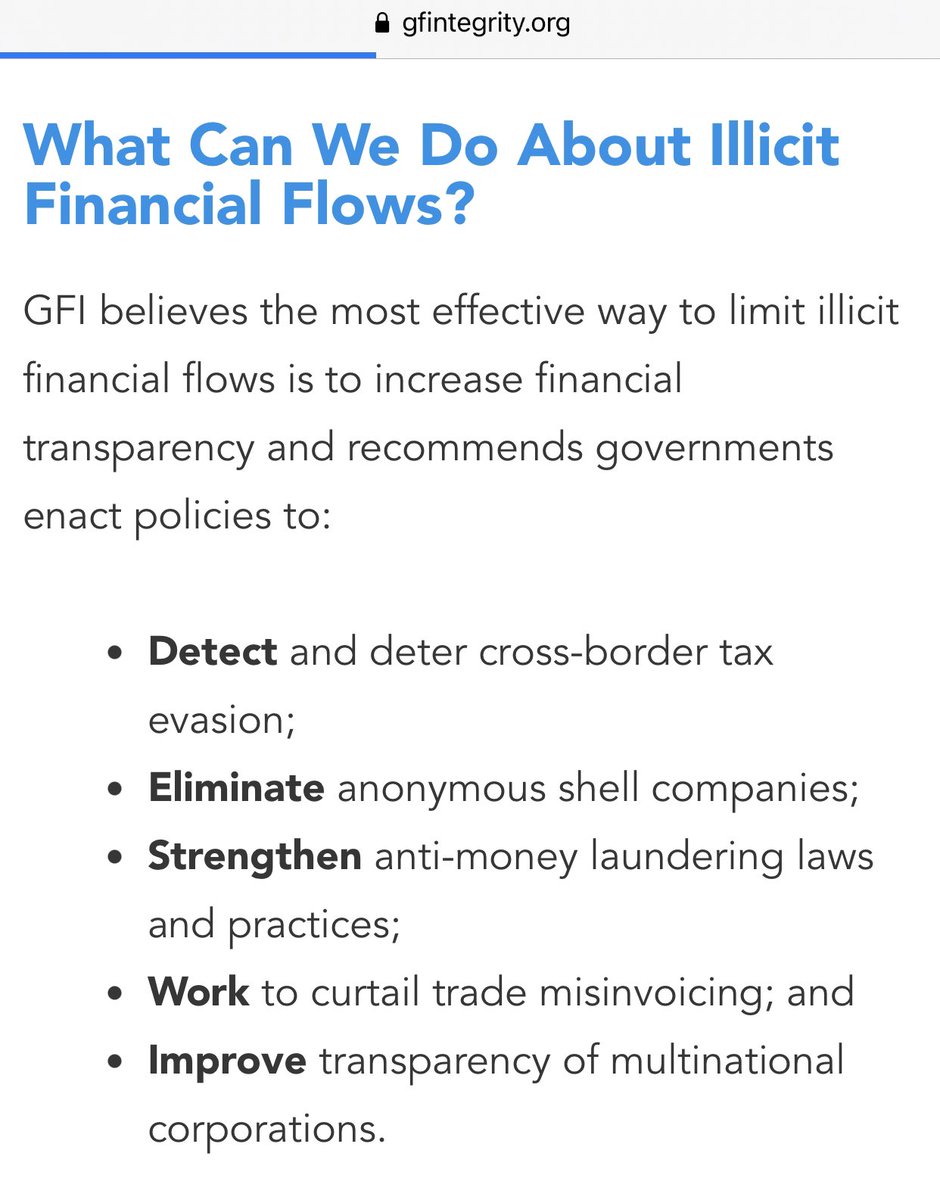3/ The Global Financial Integrity (GFI) defines “illicit financial flow” as an illegal movement of money or capital from one country to another. See what is illegal. @zimlive  @BitiTendai  @lawsocietyofzim  @kukurigoZW  @newswireZW  @FingazLive  @ZimTreasury  @GGuvamatanga  @MthuliNcube