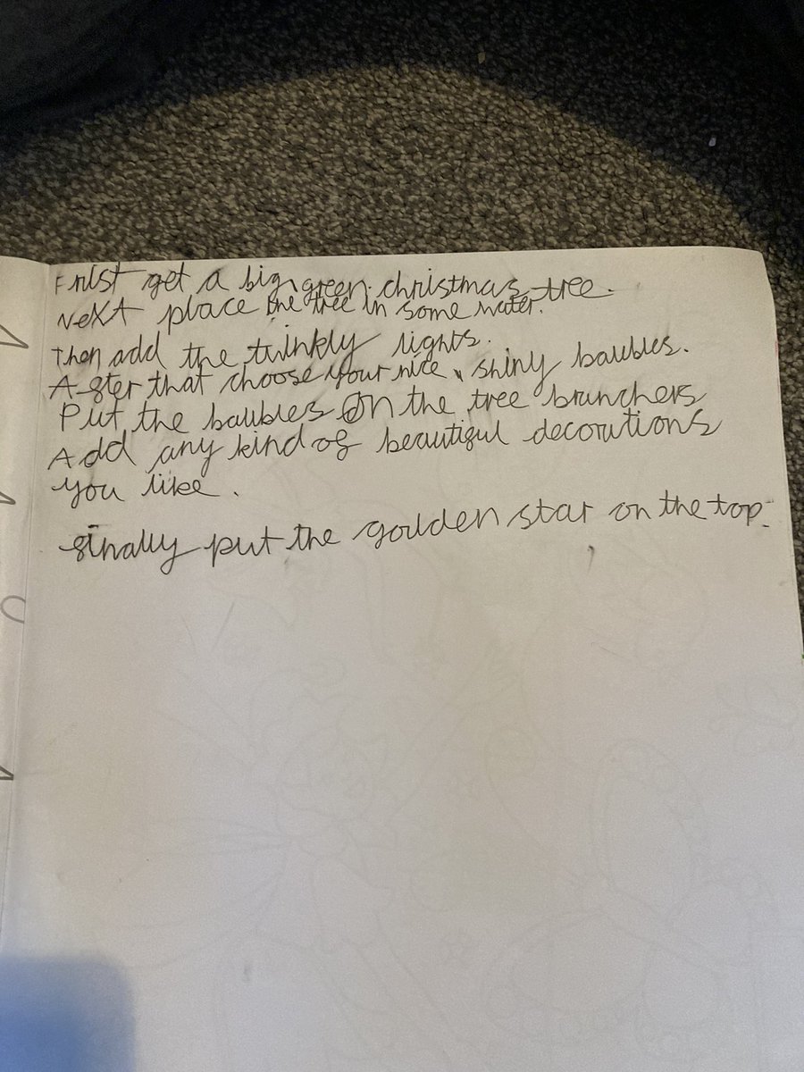 RustlerH's tweet photo. @Year2Planets Louis has been practising his times tables. He also made a 3D Christmas tree and wrote instructions on how to decorate it. https://t.co/bRPALEI0ds
