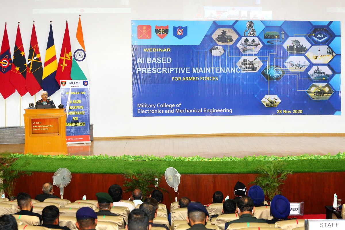 The webinar was flagged off by GOC-in-C,  Army Training Command, Lt Gen Raj Shukla, YSM, SM who gave the key note address, Lt Gen Anil Kapoor, AVSM, VSM, DGEME delivered the Inaugural address. Lt Gen TSA Narayanan, Comdt MCEME welcomed all to the seminar in his welcome address.