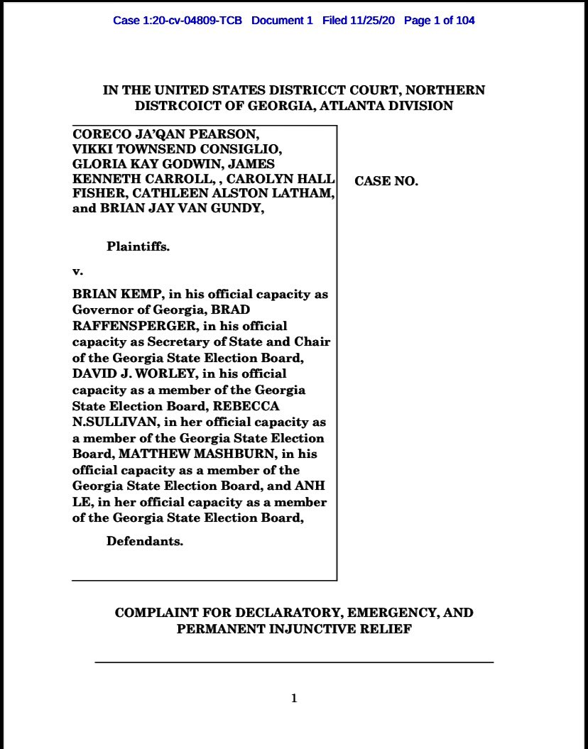 Wait a minute. So the Sidney Powell “kraken” lawsuit in Georgia is ALSO a Lin Wood lawsuit?Lin Wood, who was told a week ago by a federal judge that claims contained in his prior recent lawsuit on election fraud had “no basis in fact or law”...?Ain’t that some shit.  #gapol