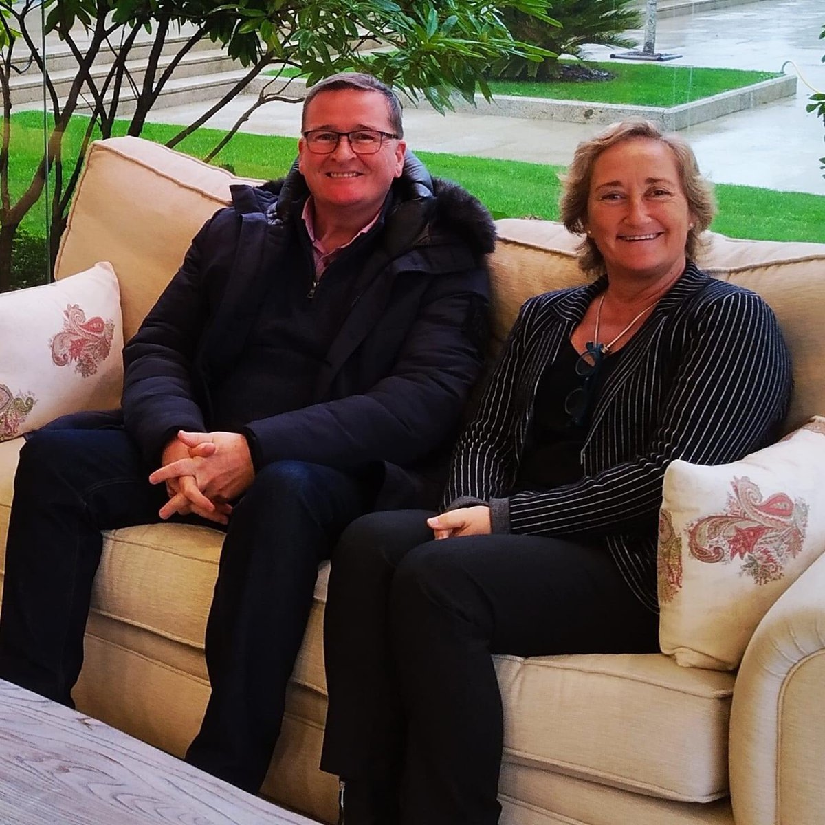 AdrianJMcManus's tweet photo. A year ago today, not imagining for one moment what was around the corner. With Silvia Carné Masllorens, CEO of #FerrerMiranda at #Vionta #DORíasBaixas Our collaboration project is on hold but we’ll get there eventually, I’m very sure. https://t.co/eB9VkLhRNK