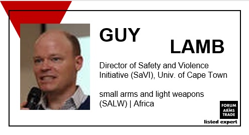 ForumArmsTrade's tweet photo. Shout out today to Guy Lamb for his work in South Africa and more broadly on #SALW, understanding and responding to violence, and promoting safety  @UCTSaVI https://t.co/ofzPvI3x5P https://t.co/G1Q5J934oc