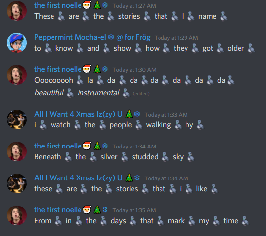 sebshungryeyes's tweet photo. hell yeah singing Pigeons by Alex Boniello in the discord server #tsab #pigons #alexboniello https://t.co/jblDBJI8q4