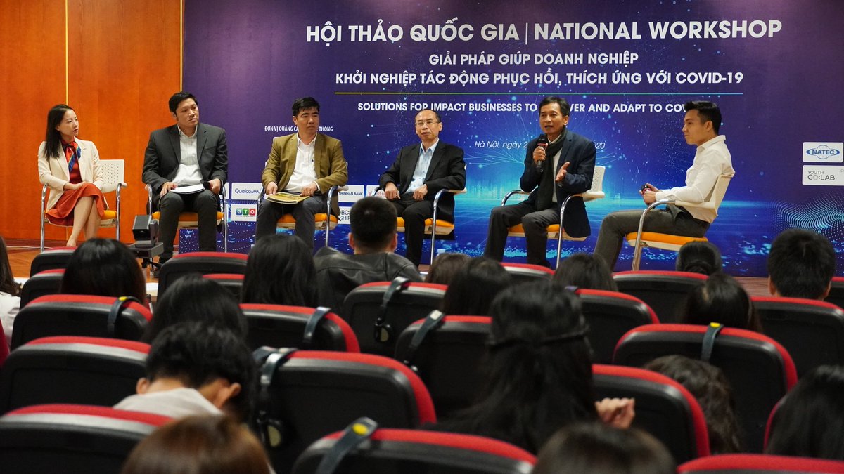 UNDPVietNam's tweet image. 🤔How can impact startups recover &amp;amp; adapt to #COVID19? 🔰Great panel discussion w representatives from #innovative #startups, investors, &amp;amp; business experts.💡Promoting #transparency, #DigitalTransformation, &amp;amp; #flexibility is 🔑 for young entrepreneurs to become more resilient!