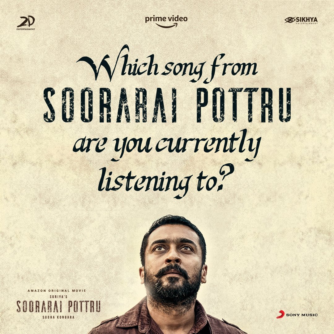 Which is your favourite track? 🔥
➡️ https://t.co/ZOW0cw4ncL
#SooraraiPottru #SooraraiPottruOnPrime https://t.co/SDlgPEpWOr