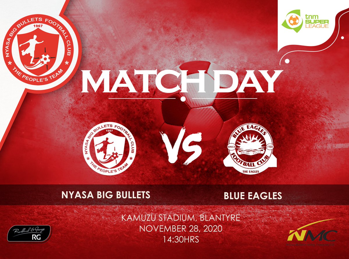 #TNMSuperLeague2021 Match Day 1
🆚 Blue Eagles
🗓️ Today, 28 Nov 2020
🏟️ Kamuzu Stadium, Blantyre
🕝 14:30Hrs
📺 Mibawa TV
NB: All Covid-19 preventive measures will be strictly observed! #StaySafeStayHealthy
#YesMaule #MaNyasa 🔴🔴 https://t.co/6HbX6NdVZ8