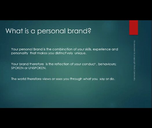 Your personal brand is the combination of your skills, experience and personality that makes you distinctively unique.-Samuel Agaba Ngambwaki, Personal development coach. Today's learning session is already underway feel free to join in. #KhulaCommunity