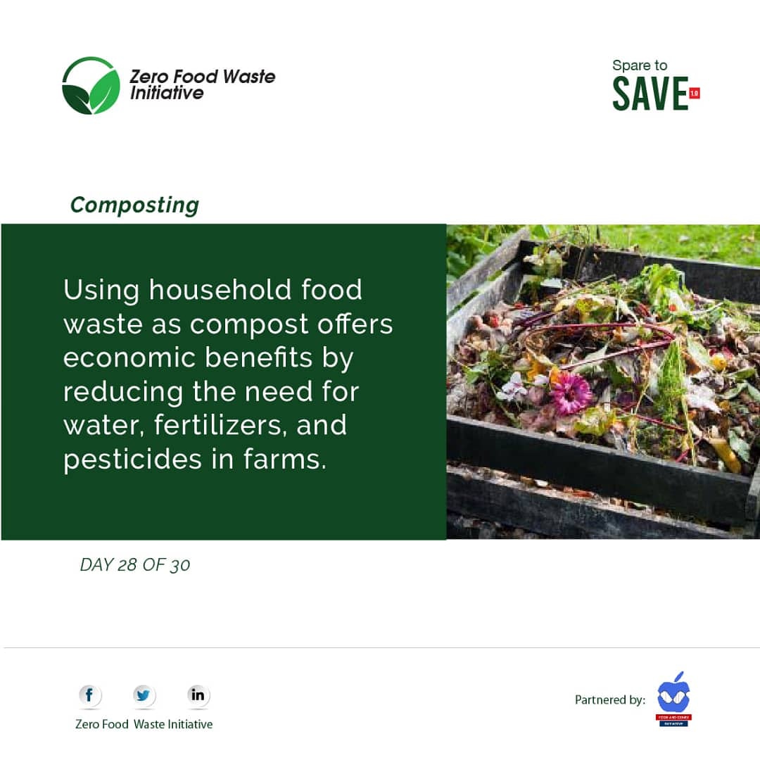 DAY 28 OF 30
COMPOSTING
Composting is a way of reducing household food waste. It is beneficial to environmental sustainability, food security, and sustainable agriculture.
#SparetoSave
#Endfoodwaste
#endhunger
#SDG2
#SDG12
#FAO
#Zerofoodwasteinitiative https://t.co/ewPXNU4Pch