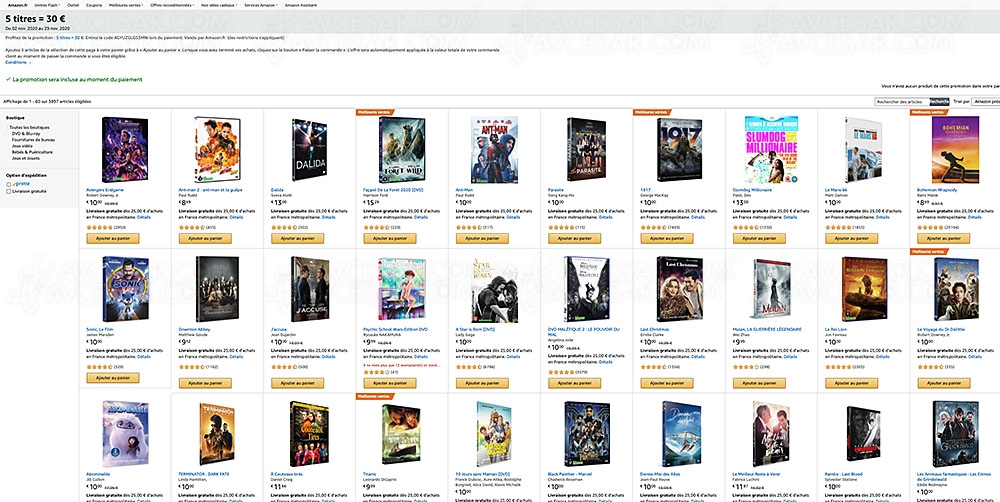 Avcesar's tweet image. Promo Amazon, cinq DVD/Blu-Ray achetés pour 30 € parmi 3 897 titres #soldes #bonsplans #Soldes2019 #AmazonPaques #achats dlvr.it/RmZfQw