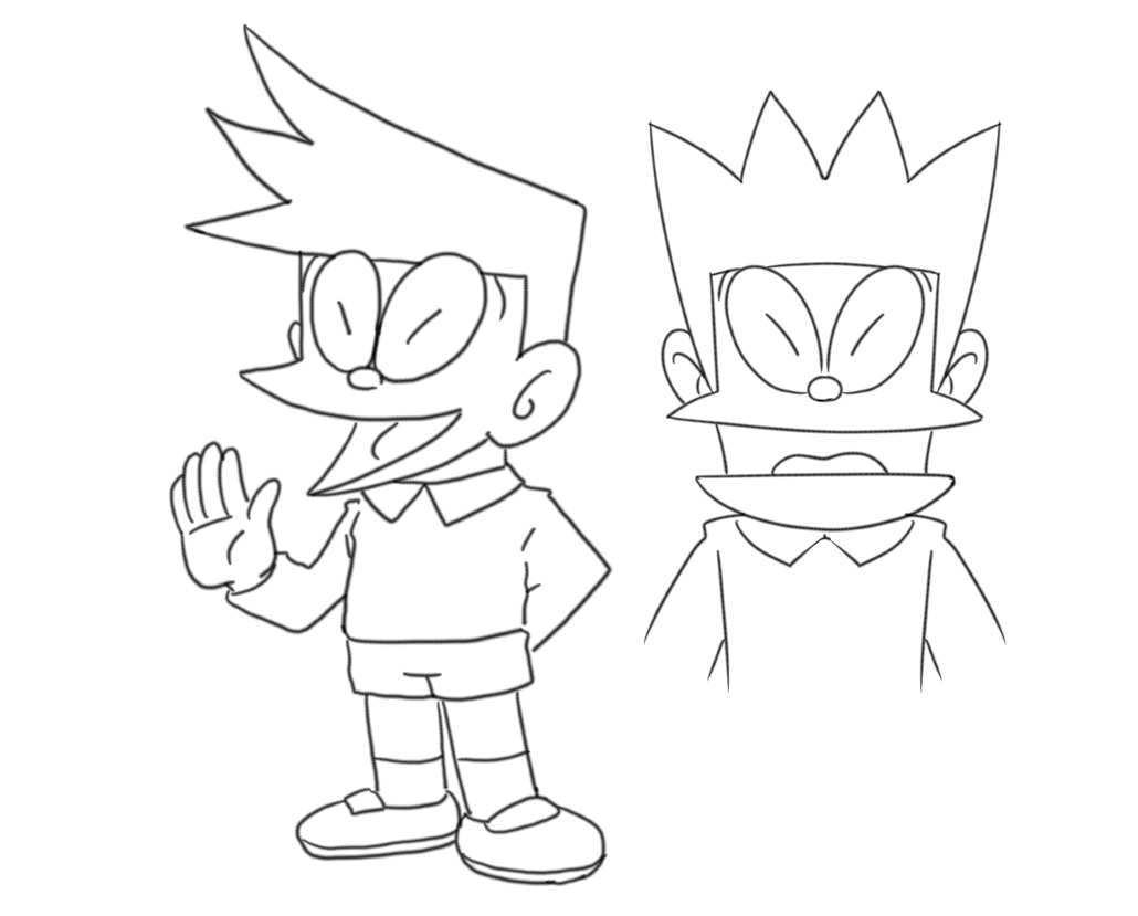 にーやん در توییتر スネ夫の髪型を立体にするにあたって考える事 まずはギャオスと比べてみよう とんがった部分をどう表現するか参考になると思う 次にガンバスター さすがギャオスの進化系ここにもスネ夫ヘアーのヒントがある どの角度から見える形を重視するか が