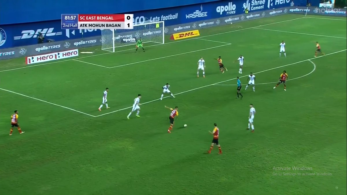 82’ –  @sc_eastbengal's second shot on target and it forced a save out of Arindam. This came 62 minutes after the first which shows how poor our finishing was yesterday. This shot also came from a distance after Pilkington found some space to shoot.
