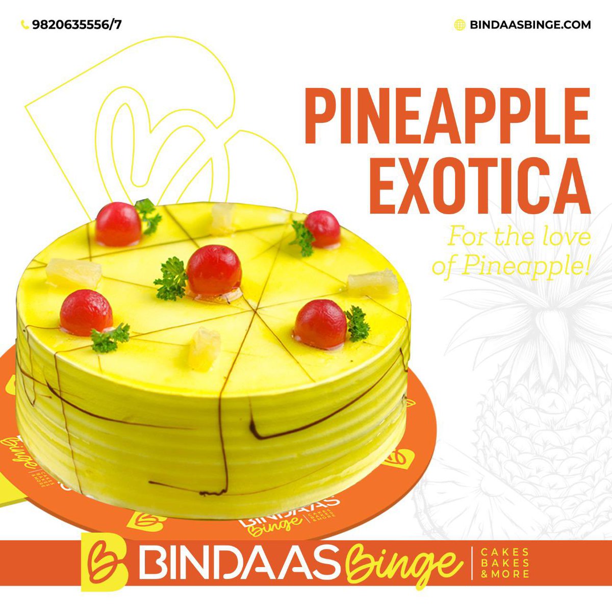Soft and spongy base infused with the flavours of Pineapple. With every bite you take, there's a burst of flavours in your mouth which is sooo droolworthy.
#birthday # birthdaycake #pineapplecakes #pineapplecakes🍍 #cake #cakes #pineapple #loveforsweet #sweet #bindaasbinge https://t.co/JHOb48TwLn