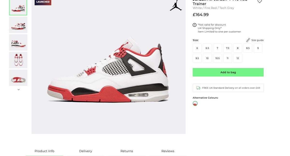 Jordan 4 Fire Red is LIVE at Footasylum 