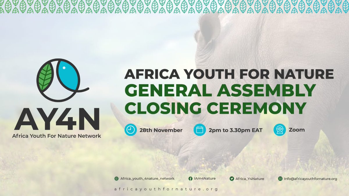 We're going live!You can't miss out on this session! @WWF_Africa @Africa_YMCA @AWF_Official @Kang4Nature @GYBN_CBD @NatureDeal