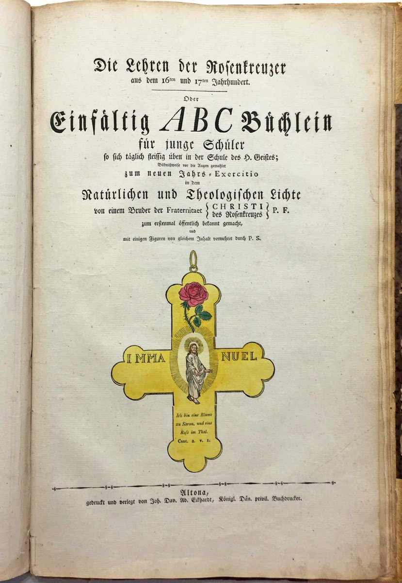 Eckhardt's "Geheime Figuren der Rosenkreuzer, aus dem 16ten und 17ten Jahrhundert", published between 1785 and 1788 - title page and an additional photo from volume 3: Altona, Joh(ann) Dav(id) Ad(am) Eckhardt, Köninglich Daen. Privil. Buchdrucker 1788.