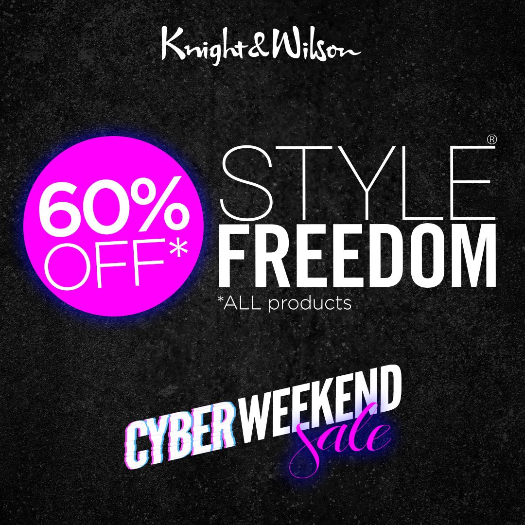 KnightAndWilson's tweet photo. We are continuing with some amazing offers throughout the weekend, including 60% off ALL Style Freedom products! Donβt miss out! #Cyberweekendsale #offers #deals #stylefreedom #haircare #weekend #sixtyoff https://t.co/o8pcLS2epF