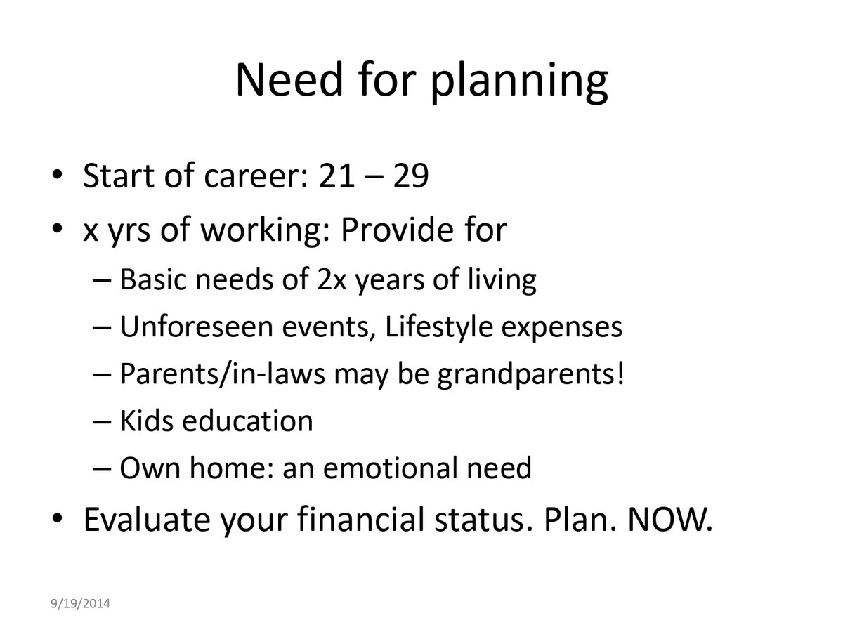 Need for planning