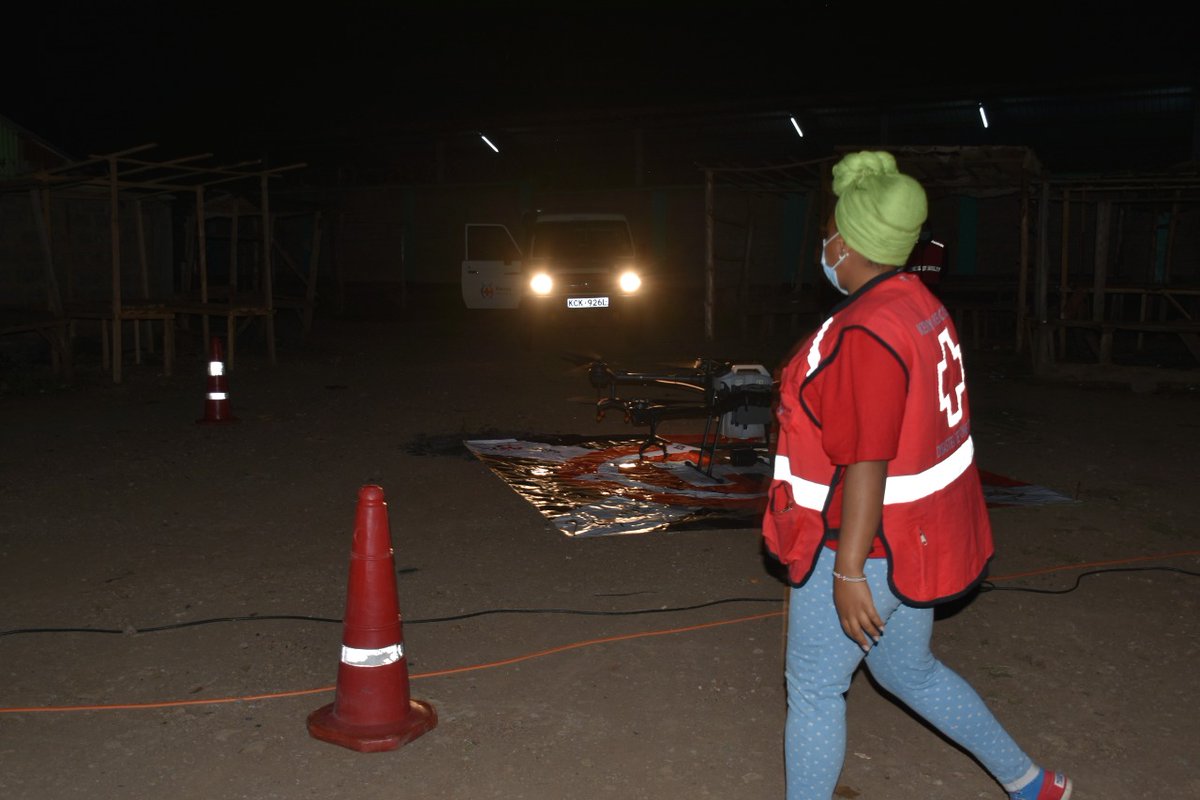 KenyaRedCross's tweet photo. Kenya Red Cross is using drones (DJI Agras) to support disinfection of public areas as part of #COVID19 response. These public areas are often crowded during the day and are virus hot spots.

Disinfection is carried out at night, once the areas are empty. https://t.co/j1jUviR5W5
