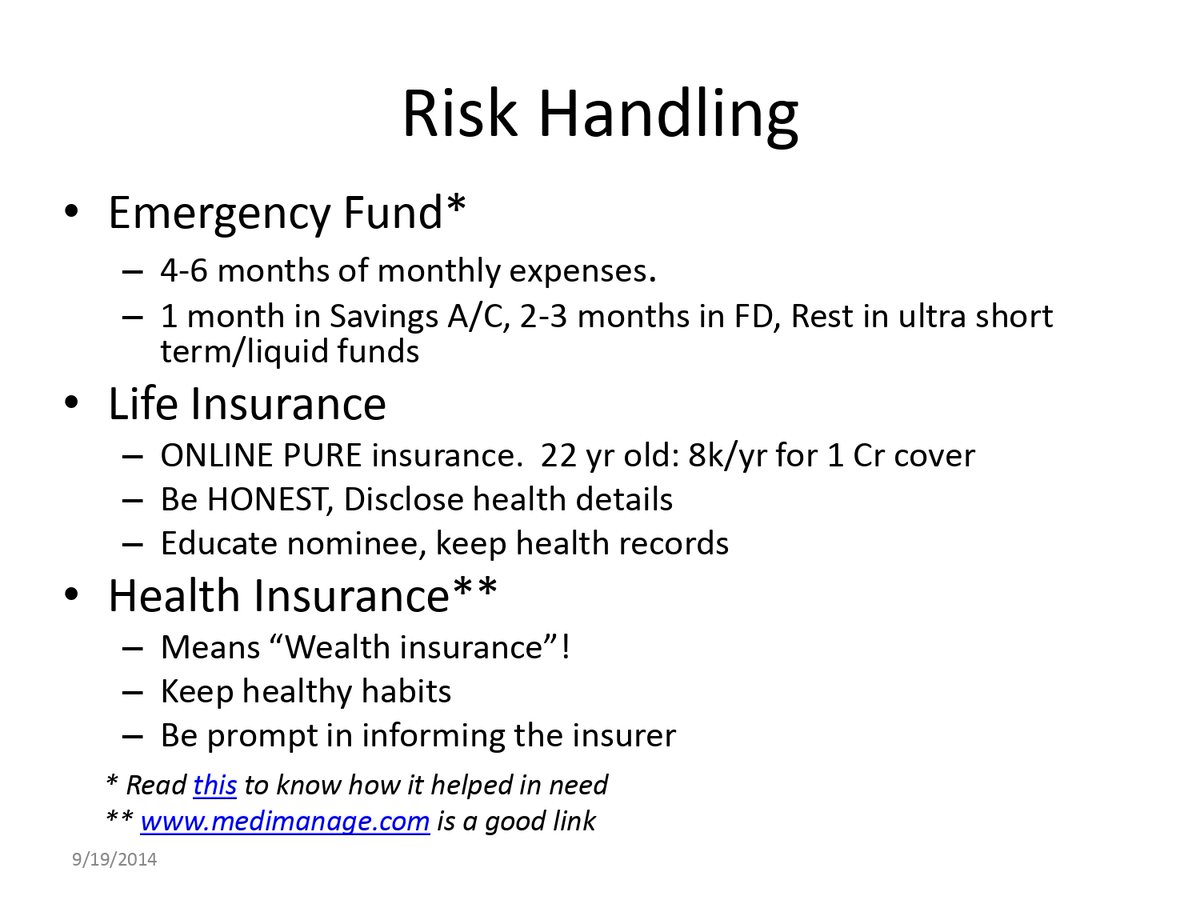 Emergency FundLife InsuranceHealth Insurance