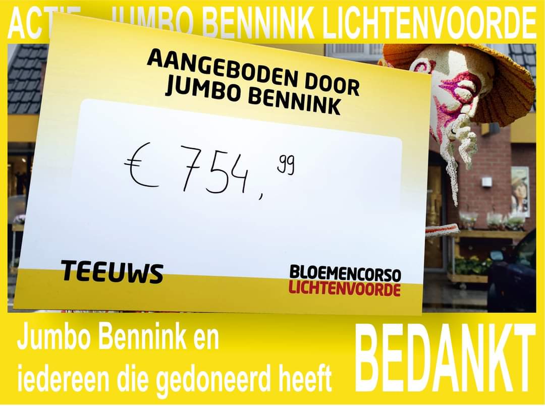 Teeuws's tweet photo. Wat een mooi bedrag.
Jumbo Bennink en iedereen die gedoneerd heeft BEDANKT. https://t.co/TNl4T7b2wq