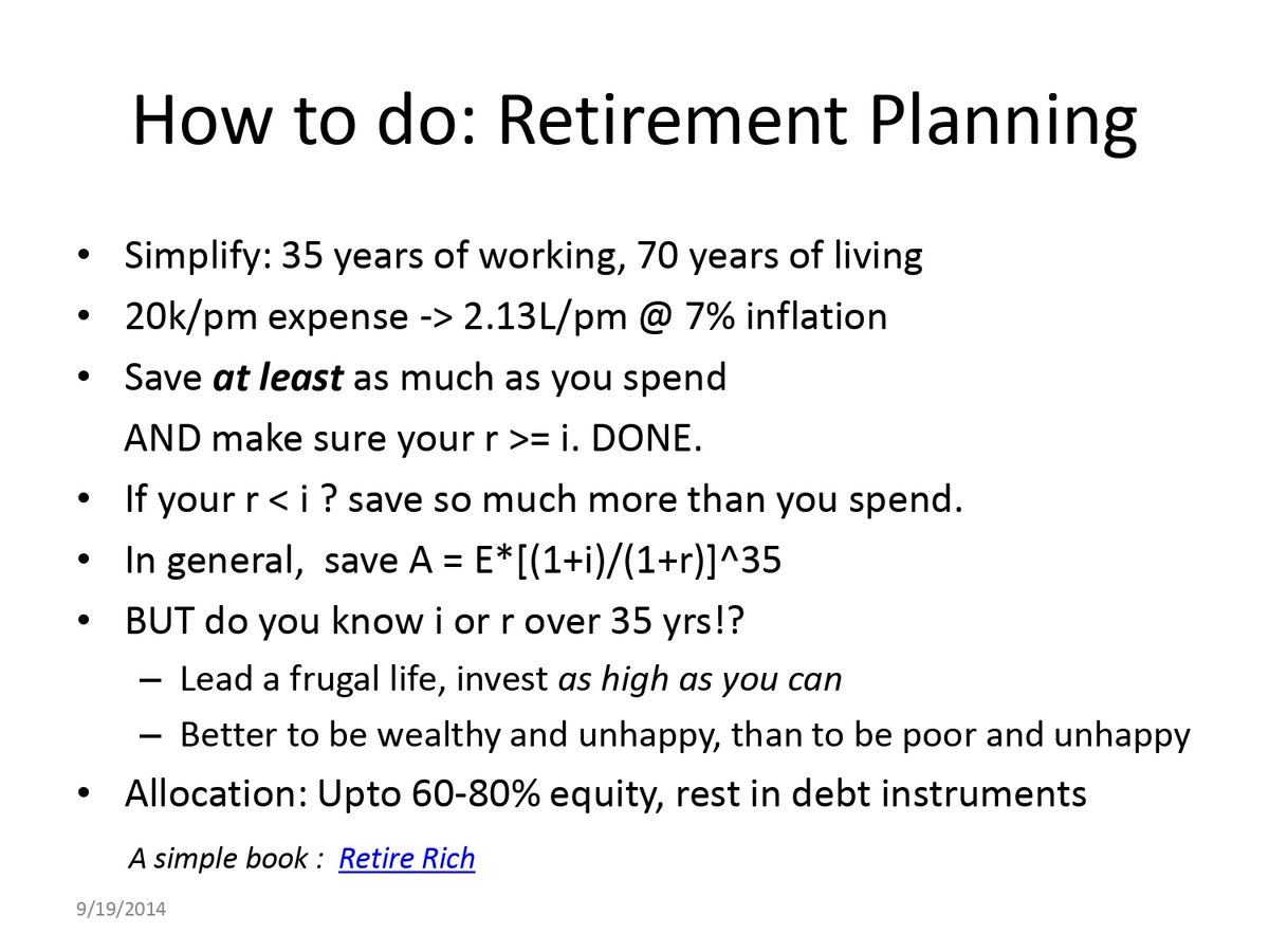Retirement PlanningRetire Rich by  @pvsubramanyam  :  https://amzn.to/3mjKE8G  :  https://amzn.to/37cS8nz 