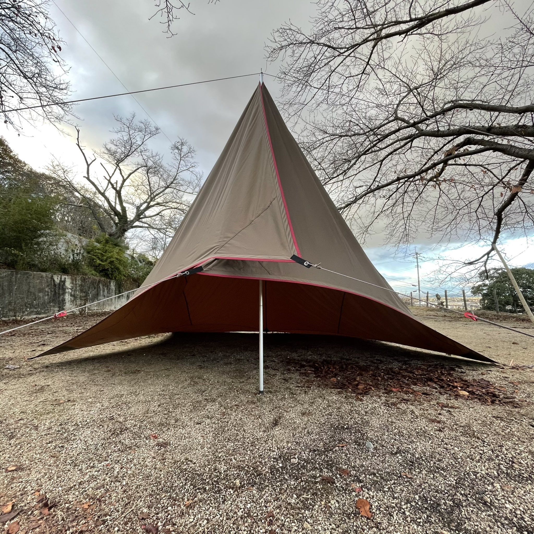 もっちゃん Camp Program ヘキサエヴォの試し張り ワンポールテント風に張れる説を検証してきました 結果 春秋はいけそうです ただ出入り口が狭いのが難点 Snowpeak ヘキサエヴォ タープのワンポール化 T Co 1y7xa78cxi Twitter