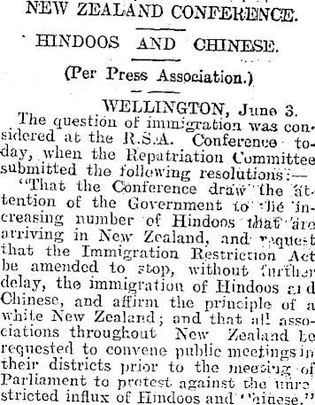 3 When the White NZ League was formed in 1925 it was quickly endorsed by the RSA. The RSA's relentless warmings about the evils of Asian migration pushed the Massey government into enacting the draconian & openly racist Immigration Restriction Amendment Act.