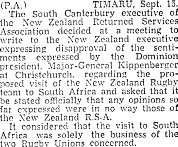 5 The work of the Maori Battalion & the liberalisation of postwar NZ meant that the RSA's hardline white supremacism eventually became untenable. But change was slow. In 1948 the RSA's president bravely criticised All Black tours to South Africa. RSA branches rebelled.