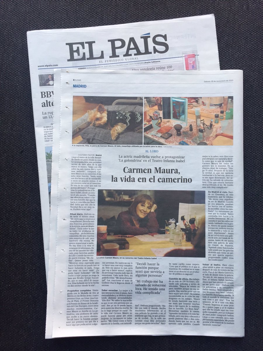 Carmen Maura, la vida en el camerino. La actriz madrileña vuelve a protagonizar ‘La golondrina’ en el Teatro Infanta Isabel. elpais.com/espana/madrid/…