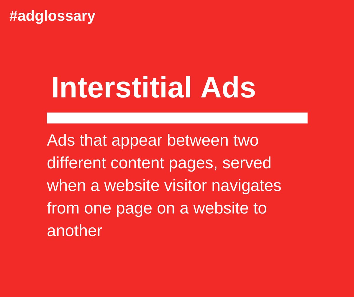 AdsHeads_Ltd's tweet image. Time to learn something new! 
Interstitial ads is today’s #adglossary term
See the explanation below: