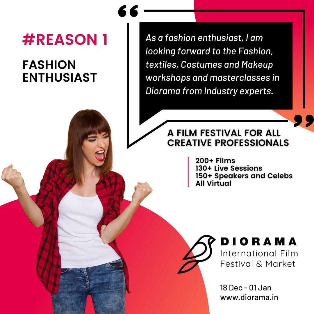 15 Reasons to attend Diorama!
Get your Festival Badge for INR 399: bit.ly/3fo4BbH
For more info: diorama.in

#filmfestivals #fashion #filmmaker #filmmarket #speaker #Dioramaiff #weforcinema #diorama #film #movie #workshop